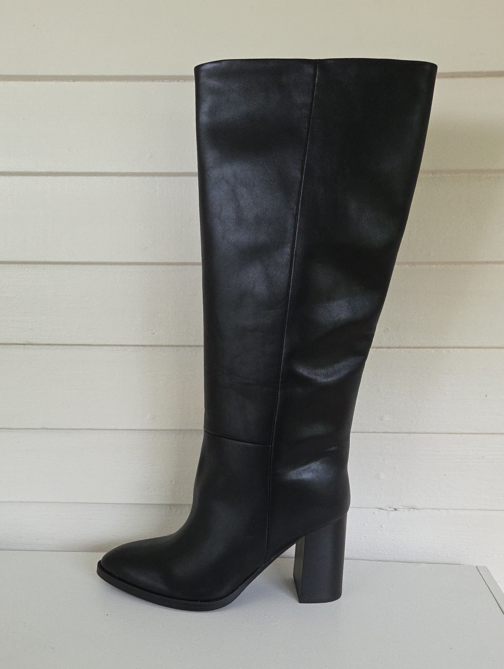 Dolce Vita Bardonny Women's Knee High Black Faux Leather Block Heel Boot Size 10